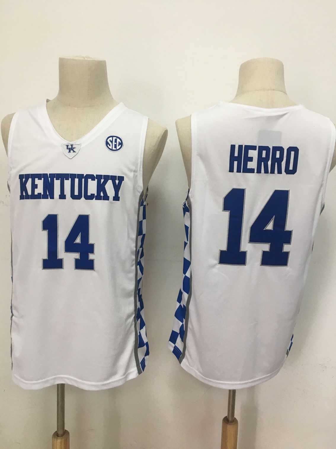 Kentucky Wildcats 14 Tyler Herro White College Basketball Jersey,We sell and wholesale Kentucky Wildcats 14 Tyler Herro White College Basketball Jersey on line form chian!